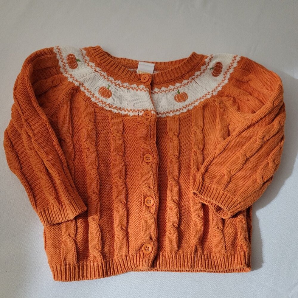 Gymboree Outlet 18-24 month VGUC sweater button front Pumpkins Fall.
